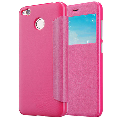 Handyhülle Hülle Stand Tasche Leder für Xiaomi Redmi 4X Pink