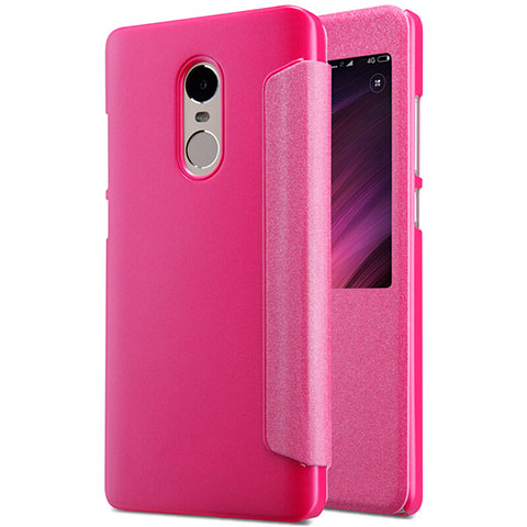 Handyhülle Hülle Stand Tasche Leder für Xiaomi Redmi Note 4X Pink