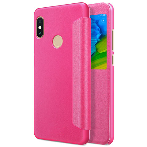 Handyhülle Hülle Stand Tasche Leder L01 für Xiaomi Redmi Note 5 Pro Rot