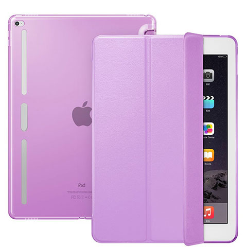 Handyhülle Hülle Stand Tasche Leder L02 für Apple iPad Pro 12.9 Violett