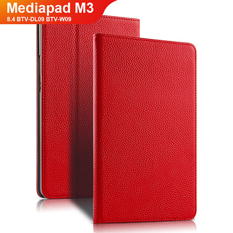 Handyhülle Hülle Stand Tasche Leder L02 für Huawei Mediapad M3 8.4 BTV-DL09 BTV-W09 Rot