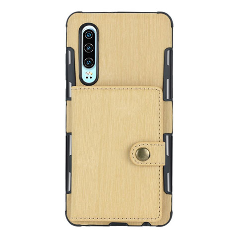 Handyhülle Hülle Stand Tasche Leder L04 für Huawei P30 Gold