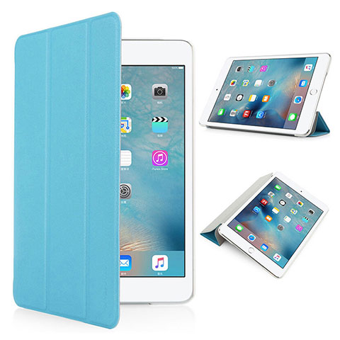 Handyhülle Hülle Stand Tasche Leder Matt für Apple iPad Pro 9.7 Hellblau