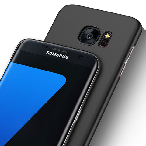 Handyhülle Hülle Ultra Dünn Schutzhülle Durchsichtig Transparent Matt für Samsung Galaxy S7 Edge G935F Schwarz