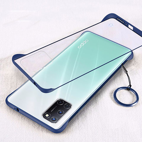 Handyhülle Hülle Ultra Dünn Schutzhülle Hartschalen Tasche Durchsichtig Transparent Matt U01 für Oppo A72 Blau