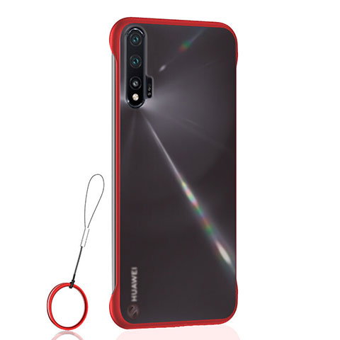 Handyhülle Hülle Ultra Dünn Schutzhülle Tasche Durchsichtig Transparent Matt U01 für Huawei Nova 6 Rot