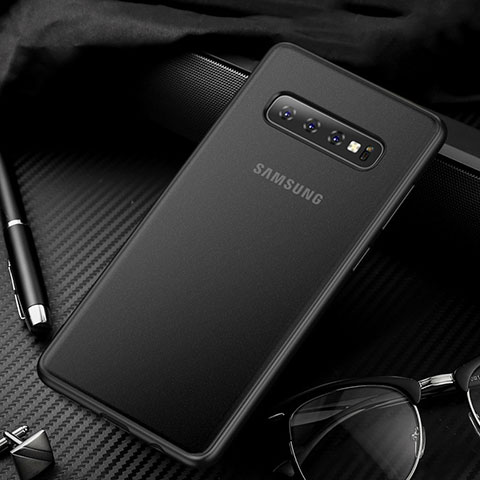 Handyhülle Hülle Ultra Dünn Schutzhülle Tasche Durchsichtig Transparent Matt U01 für Samsung Galaxy S10 Schwarz