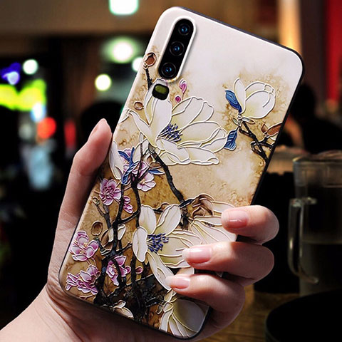 Handyhülle Silikon Hülle Gummi Schutzhülle Blumen für Huawei P30 Gelb