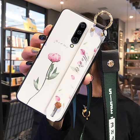 Handyhülle Silikon Hülle Gummi Schutzhülle Blumen für OnePlus 8 Rosa