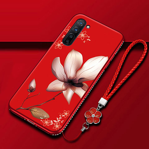 Handyhülle Silikon Hülle Gummi Schutzhülle Blumen für Oppo Find X2 Lite Fuchsie