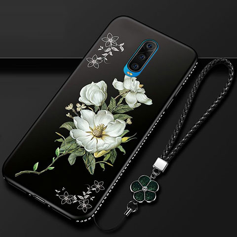 Handyhülle Silikon Hülle Gummi Schutzhülle Blumen für Oppo R17 Pro Weiß