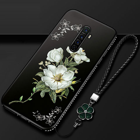 Handyhülle Silikon Hülle Gummi Schutzhülle Blumen für Realme X2 Pro Weiß