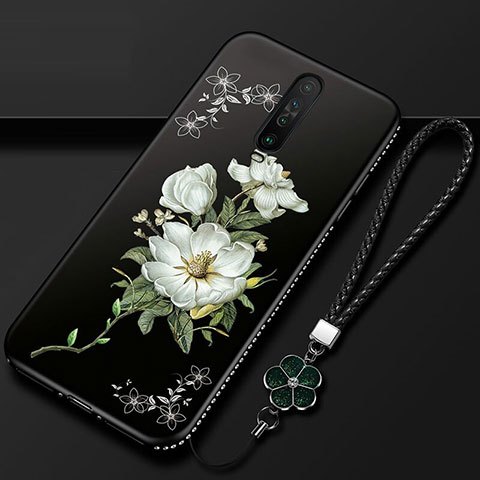 Handyhülle Silikon Hülle Gummi Schutzhülle Blumen für Xiaomi Poco X2 Weiß