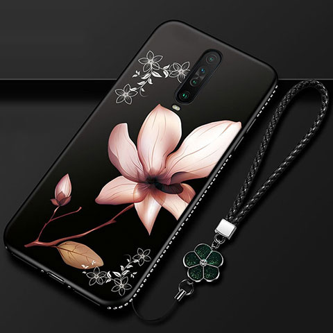 Handyhülle Silikon Hülle Gummi Schutzhülle Blumen für Xiaomi Redmi K30 4G Braun