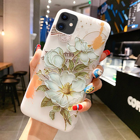 Handyhülle Silikon Hülle Gummi Schutzhülle Blumen H15 für Apple iPhone 11 Grün