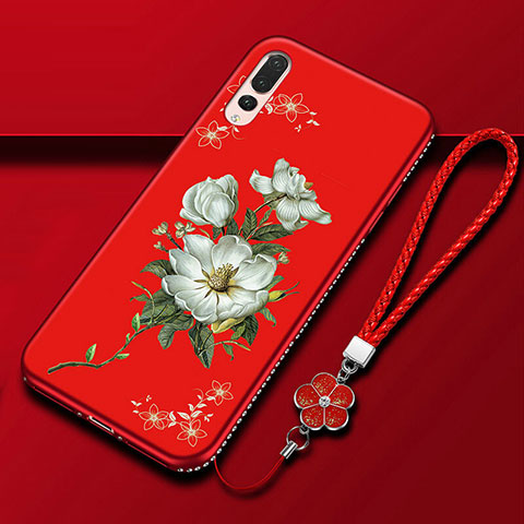 Handyhülle Silikon Hülle Gummi Schutzhülle Blumen K01 für Huawei P20 Pro Bunt