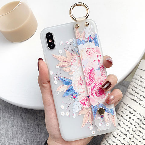 Handyhülle Silikon Hülle Gummi Schutzhülle Blumen S02 für Apple iPhone Xs Max Plusfarbig