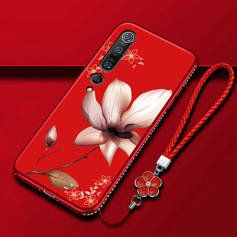 Handyhülle Silikon Hülle Gummi Schutzhülle Blumen S02 für Xiaomi Mi 10 Pro Fuchsie