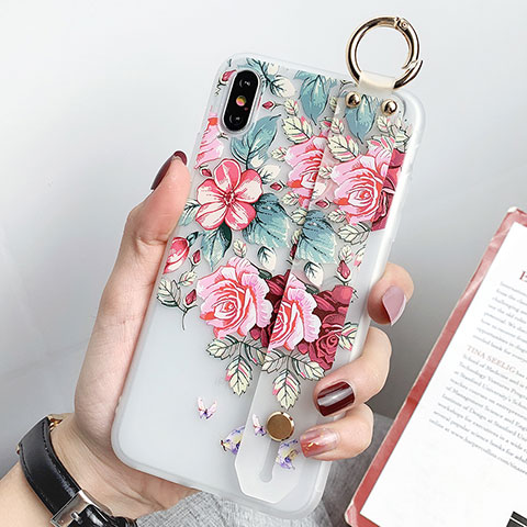 Handyhülle Silikon Hülle Gummi Schutzhülle Blumen S04 für Apple iPhone Xs Max Grün