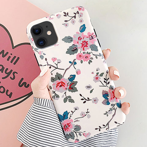 Handyhülle Silikon Hülle Gummi Schutzhülle Blumen S08 für Apple iPhone 11 Grün