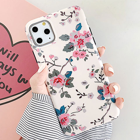 Handyhülle Silikon Hülle Gummi Schutzhülle Blumen S08 für Apple iPhone 11 Pro Grün