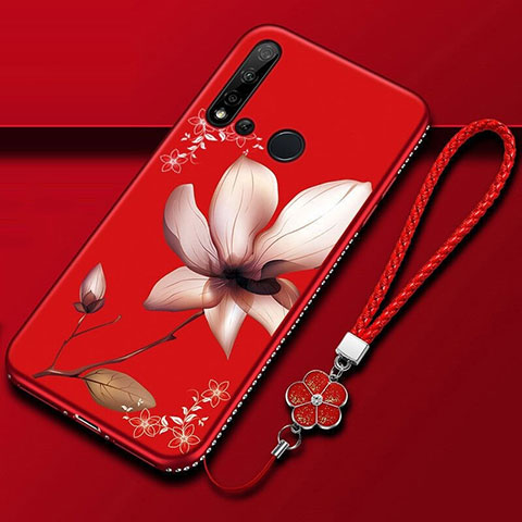 Handyhülle Silikon Hülle Gummi Schutzhülle Flexible Blumen für Huawei P20 Lite (2019) Fuchsie