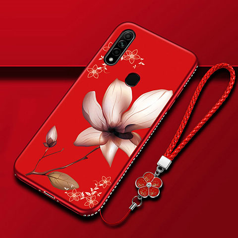 Handyhülle Silikon Hülle Gummi Schutzhülle Flexible Blumen für Oppo A31 Fuchsie