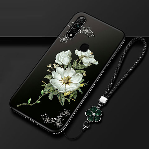 Handyhülle Silikon Hülle Gummi Schutzhülle Flexible Blumen für Oppo A31 Weiß