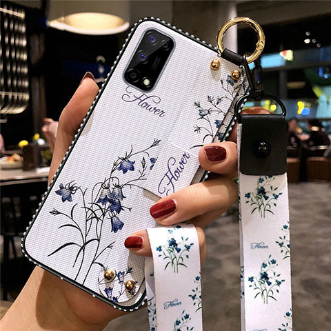 Handyhülle Silikon Hülle Gummi Schutzhülle Flexible Blumen für Realme Q2 Pro 5G Weiß