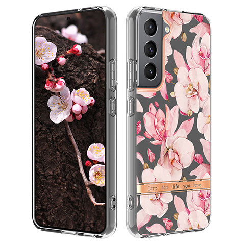 Handyhülle Silikon Hülle Gummi Schutzhülle Flexible Blumen für Samsung Galaxy S21 5G Rosa