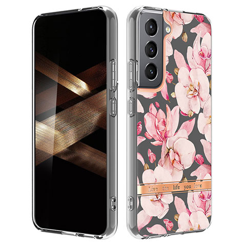 Handyhülle Silikon Hülle Gummi Schutzhülle Flexible Blumen für Samsung Galaxy S24 5G Rosa