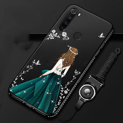 Handyhülle Silikon Hülle Gummi Schutzhülle Flexible Blumen K01 für Xiaomi Redmi Note 8 Grün