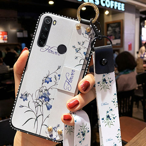 Handyhülle Silikon Hülle Gummi Schutzhülle Flexible Blumen K02 für Xiaomi Redmi Note 8 Weiß