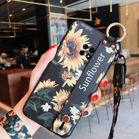 Handyhülle Silikon Hülle Gummi Schutzhülle Flexible Blumen S01 für Huawei Enjoy 20 Plus 5G Gelb