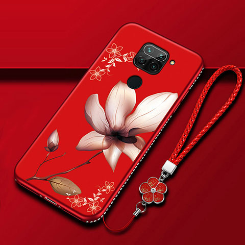 Handyhülle Silikon Hülle Gummi Schutzhülle Flexible Blumen S05 für Xiaomi Redmi Note 9 Fuchsie