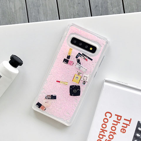 Handyhülle Silikon Hülle Gummi Schutzhülle Flexible Modisch Muster K01 für Samsung Galaxy S10 5G Rosa