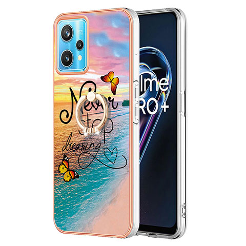 Handyhülle Silikon Hülle Gummi Schutzhülle Flexible Modisch Muster mit Fingerring Ständer Y03B für Realme 9 Pro+ Plus 5G Plusfarbig