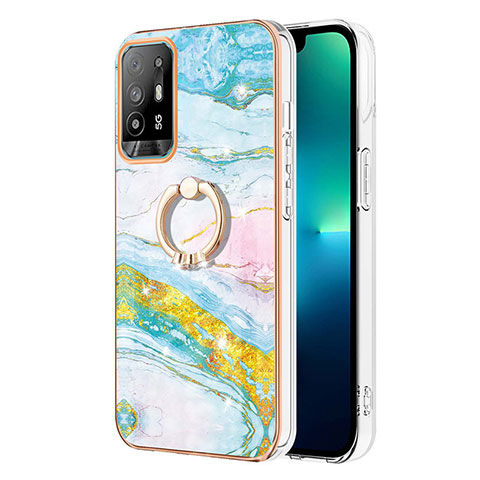 Handyhülle Silikon Hülle Gummi Schutzhülle Flexible Modisch Muster mit Fingerring Ständer Y05B für Oppo A94 5G Bunt