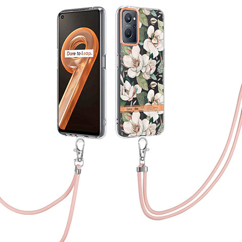 Handyhülle Silikon Hülle Gummi Schutzhülle Flexible Modisch Muster mit Fingerring Ständer Y06B für Oppo A96 4G Weiß