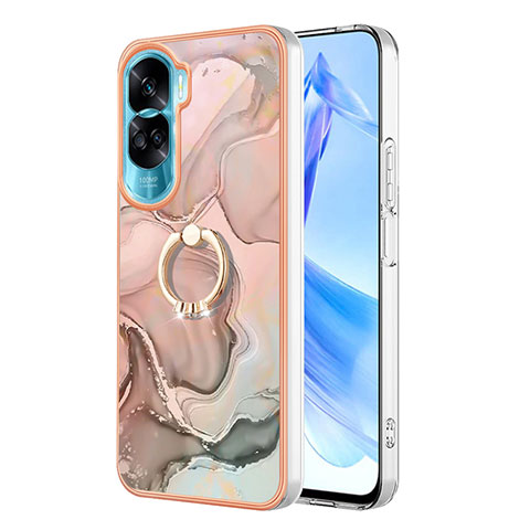 Handyhülle Silikon Hülle Gummi Schutzhülle Flexible Modisch Muster mit Fingerring Ständer YB1 für Huawei Honor 90 Lite 5G Plusfarbig