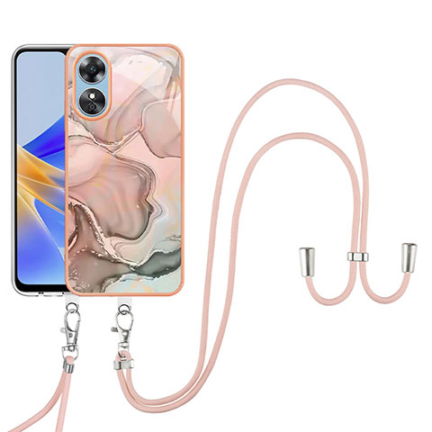 Handyhülle Silikon Hülle Gummi Schutzhülle Flexible Modisch Muster mit Fingerring Ständer YB1 für Oppo A17 Plusfarbig