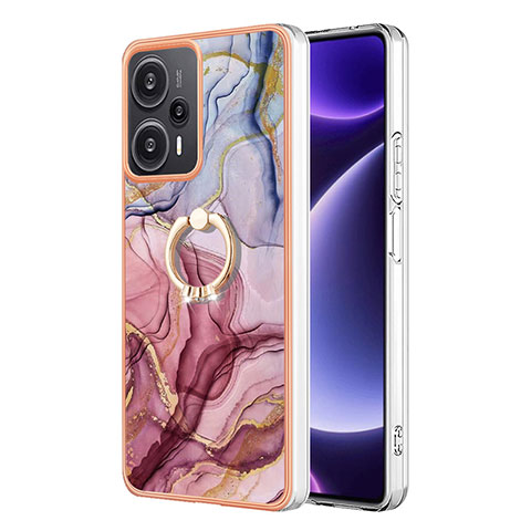 Handyhülle Silikon Hülle Gummi Schutzhülle Flexible Modisch Muster mit Fingerring Ständer YB1 für Xiaomi Redmi Note 12 Turbo 5G Plusfarbig