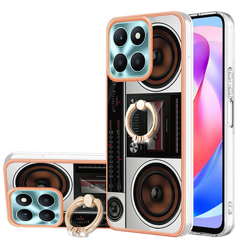 Handyhülle Silikon Hülle Gummi Schutzhülle Flexible Modisch Muster mit Fingerring Ständer YB2 für Huawei Honor X6a Bunt