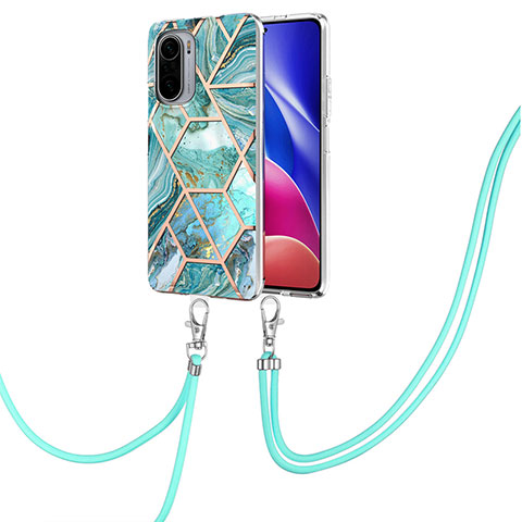 Handyhülle Silikon Hülle Gummi Schutzhülle Flexible Modisch Muster mit Schlüsselband Lanyard Y01B für Xiaomi Mi 11X 5G Grün