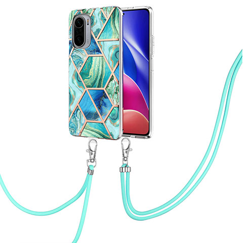 Handyhülle Silikon Hülle Gummi Schutzhülle Flexible Modisch Muster mit Schlüsselband Lanyard Y01B für Xiaomi Mi 11X 5G Minzgrün