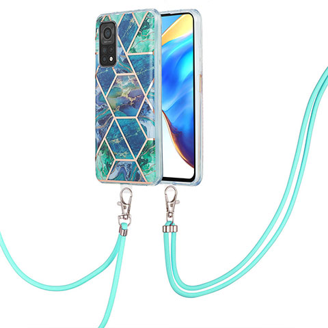 Handyhülle Silikon Hülle Gummi Schutzhülle Flexible Modisch Muster mit Schlüsselband Lanyard Y01B für Xiaomi Redmi K30S 5G Nachtgrün