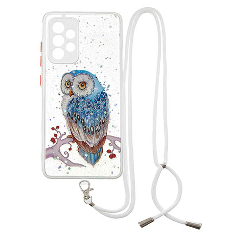 Handyhülle Silikon Hülle Gummi Schutzhülle Flexible Modisch Muster mit Schlüsselband Lanyard Y01X für Samsung Galaxy A33 5G Plusfarbig