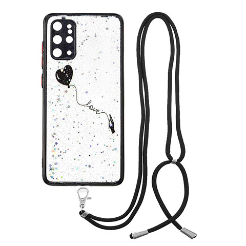 Handyhülle Silikon Hülle Gummi Schutzhülle Flexible Modisch Muster mit Schlüsselband Lanyard Y01X für Samsung Galaxy S20 Plus 5G Schwarz