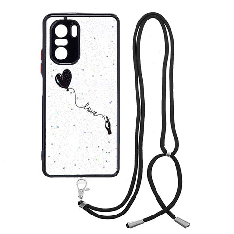 Handyhülle Silikon Hülle Gummi Schutzhülle Flexible Modisch Muster mit Schlüsselband Lanyard Y01X für Xiaomi Mi 11i 5G Schwarz