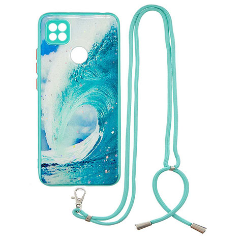 Handyhülle Silikon Hülle Gummi Schutzhülle Flexible Modisch Muster mit Schlüsselband Lanyard Y01X für Xiaomi POCO C31 Grün